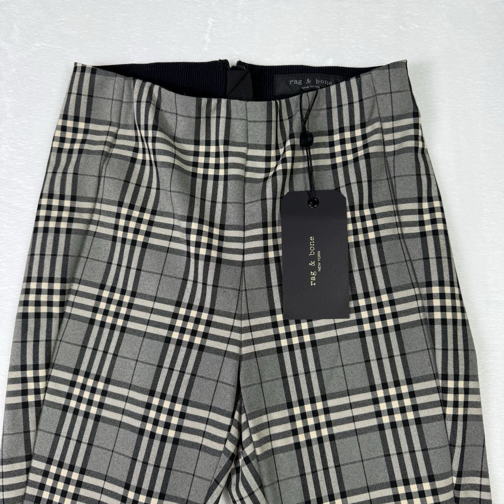 Rag & Bone Pants Womens 0 Black White Plaid Simone Check New‎ York NWT
